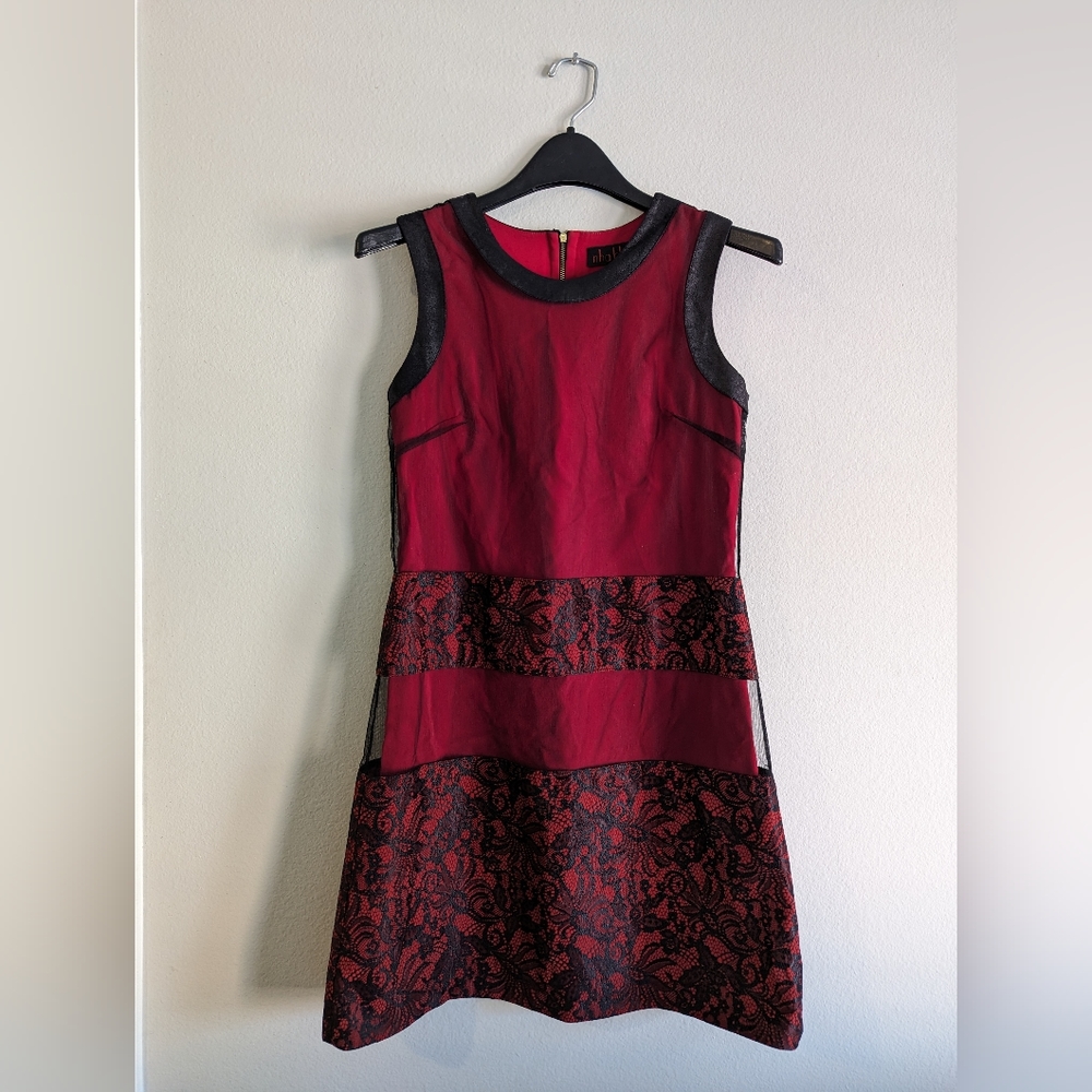Nha Khanh Red and Black lace dress